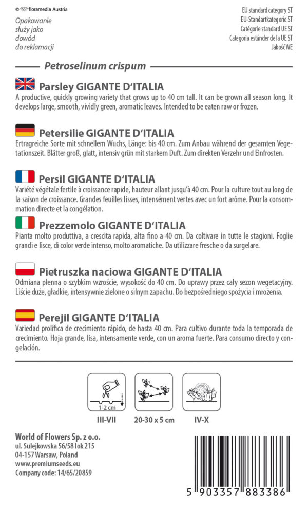 Pietruszka naciowa Gigante D'Italia 2g