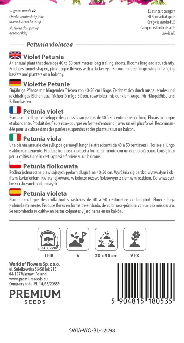 Petunia fiołkowata 0,1g