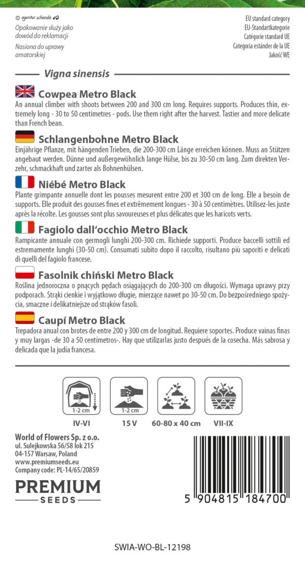 Fasolnik chiński Metro Black 3g