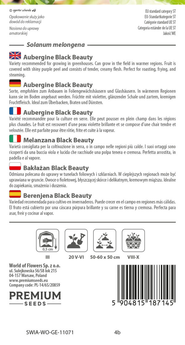 Bakłażan Black Beauty 1g
