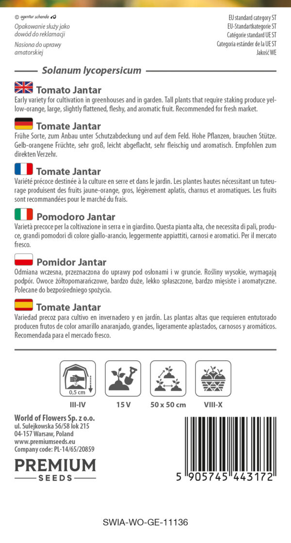 Pomidor Jantar wysoki 0,5g