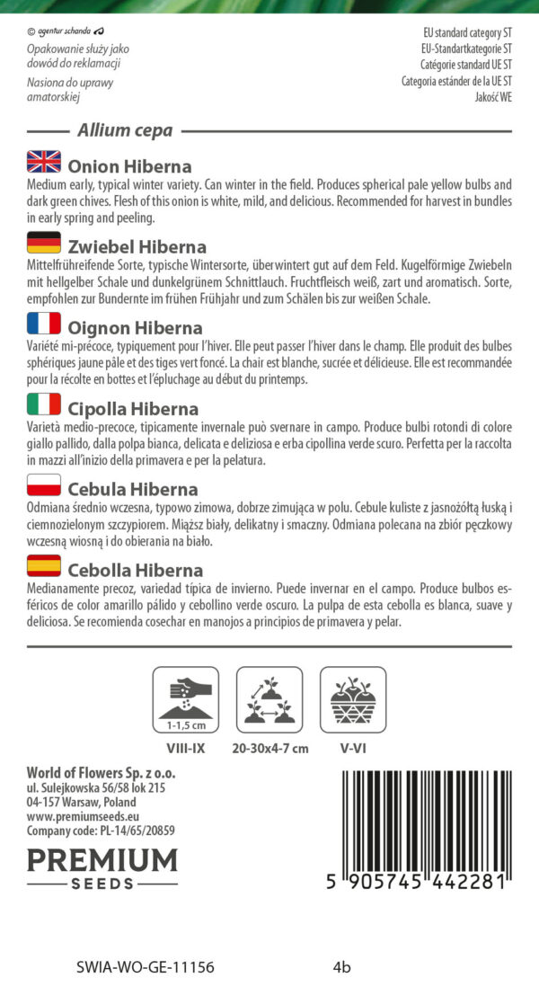 Cebula zimowa Hiberna 2g