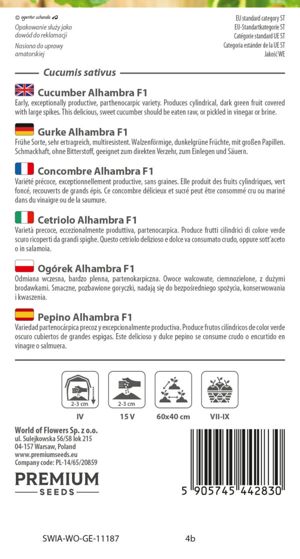 Ogórek Alhambra F1 3g