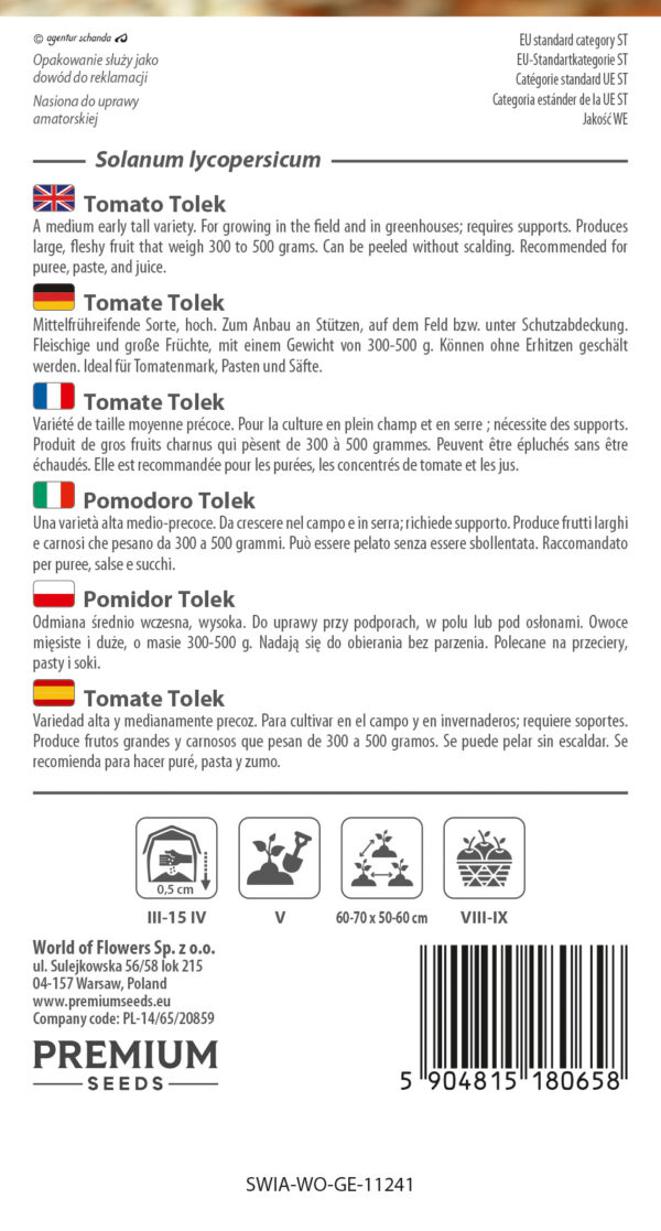 Pomidor Tolek wysoki 0,1g