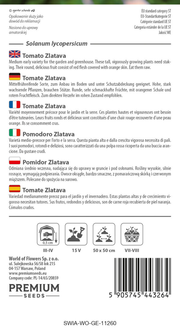 Pomidor Zlatava wysoki 0,2g