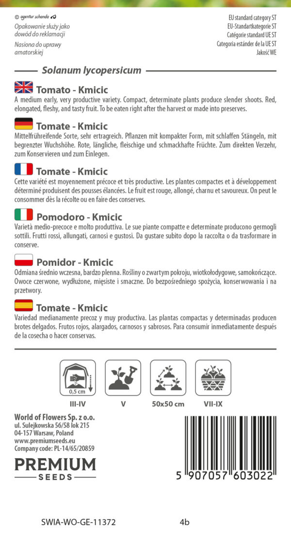 Pomidor gruntowy karłowy Kmicic 0,5g