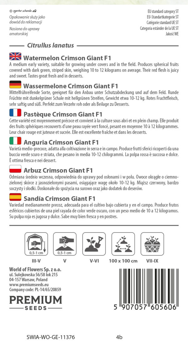 Arbuz, kawon Crimson Giant F1 1g