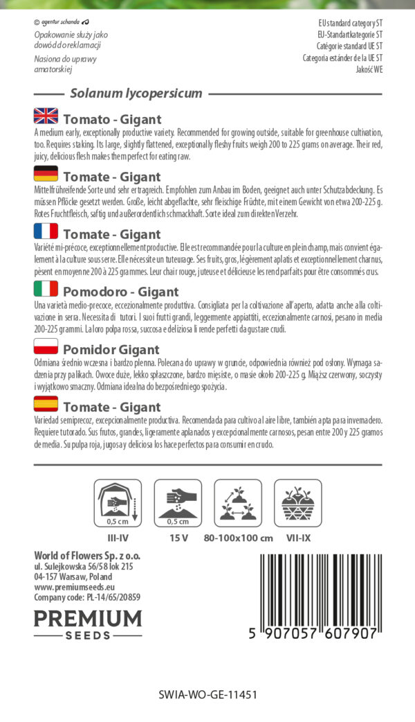 Pomidor Gigant 1g