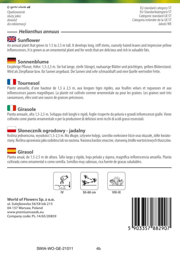 Słonecznik ogrodowy jadalny