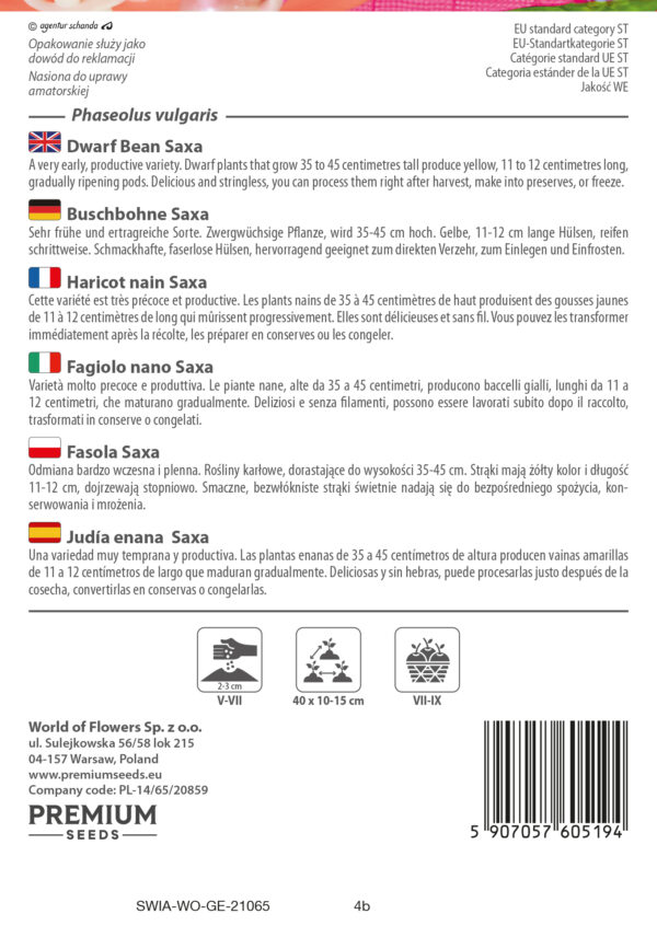 Fasola szparagowa Saxa 30g