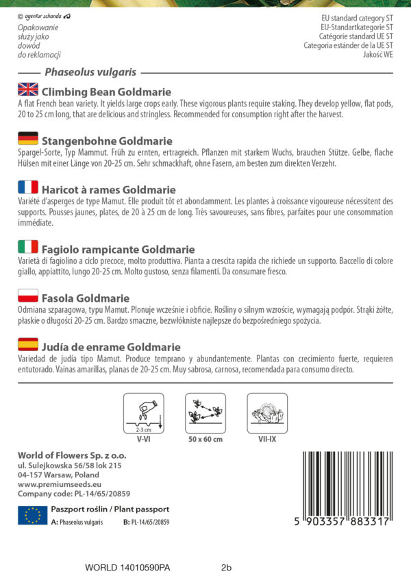 Fasola szparagowa Goldmarie 10g