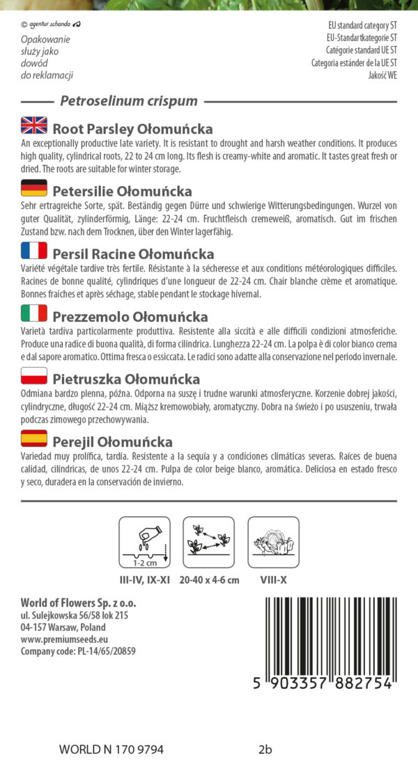 Pietruszka Ołomuńcka 5g