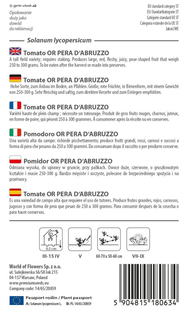 Pomidor Or Pera d'Abruzzo wysoki 0,5g
